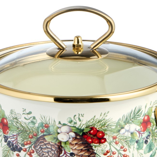 Кастрюля эмалированная agness со стеклянной крышкой серия "celebration", 1.5 л, 16*10 см Agness (943-082)