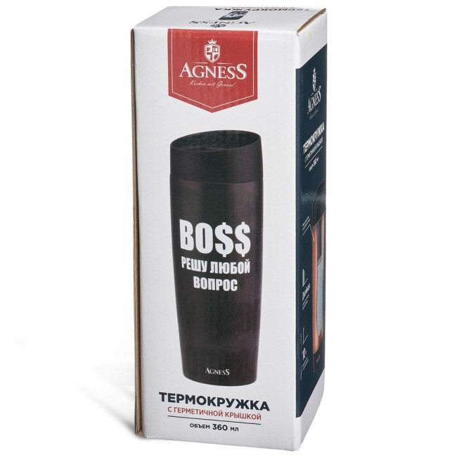 Термокружка agness "boss" 360мл, колба нерж.сталь 18/10 Agness (709-119) Термокружка agness "boss" 360мл, колба нерж.сталь 18/10 Agness (709-119)