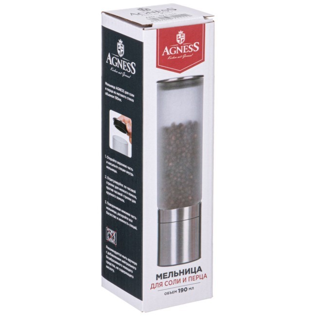 Мельница для соли и перца 190мл agness Agness (671-111)