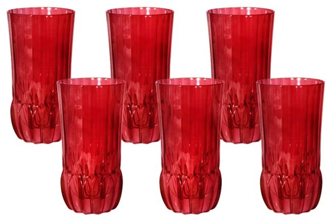 Набор: 6 стаканов для воды Адажио - красная - SM2210L-R Same