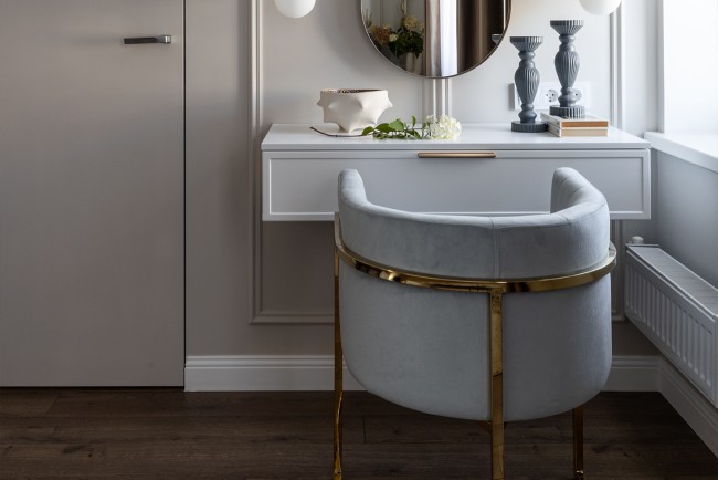 Кресло велюр серо-голубой 54*56*72см (TT-00006423)