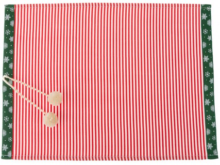 Салфетка-плейсмет 34*47 см. "новогодняя" х/б 100% ,красная полоска-снежинки SANTALINO (850-533-56)