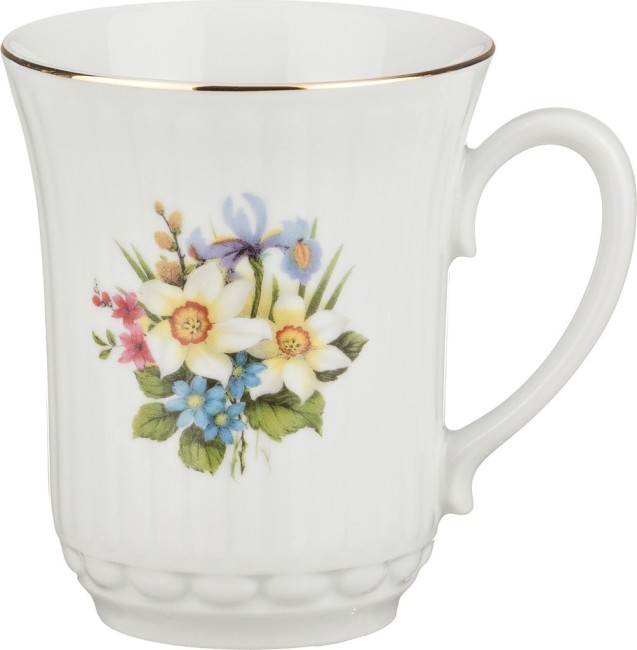 Кружка "весенние цветы" 300 мл. высота=10 см. DUBI (606-609)
