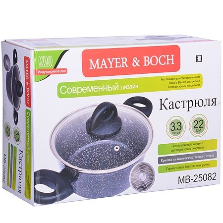 Кастрюля с кр 3 л 22см антипр/покрыт Mayer&Boch (25082) Кастрюля с кр 3 л 22см антипр/покрыт Mayer&Boch (25082)