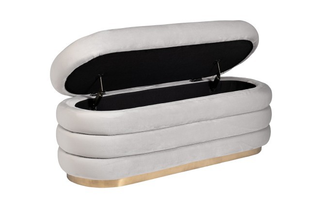 Банкетка велюр серый 112*42*44см для хранения (TT-00011207)