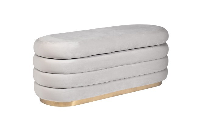 Банкетка велюр серый 112*42*44см для хранения (TT-00011207)