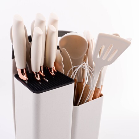 Набор кухонных принадлежностей на подставке силикон/пластик (24-03-TM) Набор кухонных принадлежностей на подставке силикон/пластик (24-03-TM)