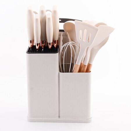 Набор кухонных принадлежностей на подставке силикон/пластик (24-03-TM) Набор кухонных принадлежностей на подставке силикон/пластик (24-03-TM)