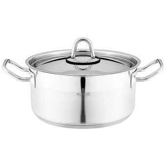 Кастрюля agness 20x10 см 2,8 л высококачественная нерж сталь 18/10 с крышкой нжс Agness (916-457)