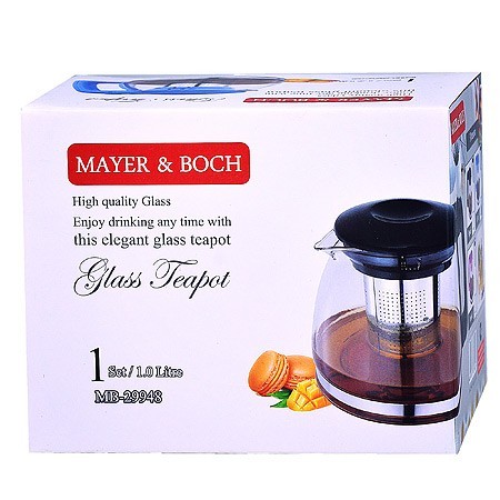 Чайник заварочный чер1 л стекло Mayer&Boch (29948)