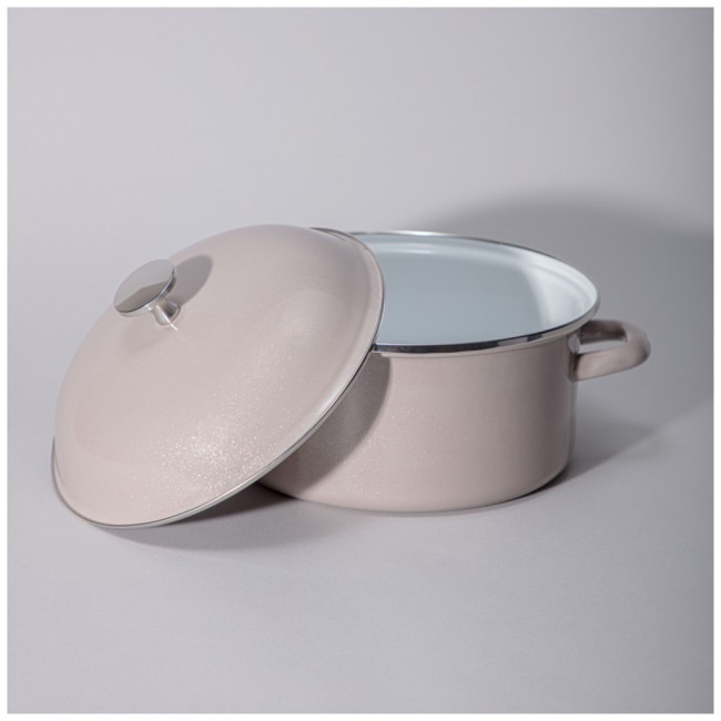 Кастрюля agness эмалированная с эмал.крышкой серия "charm" 2.6 л, 22*10 см Agness (934-605)