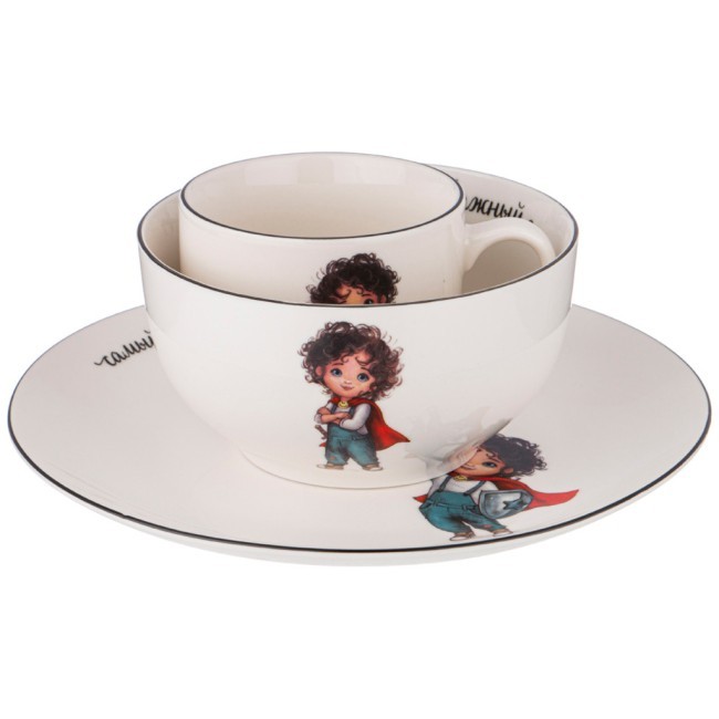 Набор посуды lefard самый отважный, 3 пр.: салатник 470мл, тарелка 20см, кружка 220мл Lefard (260-678)