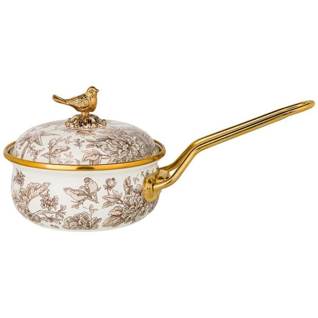 Ковш agness эмалированный, серия royal garden 14см / 0,9л d=14 см  длина=31см подходит для индукцион Agness (950-080)