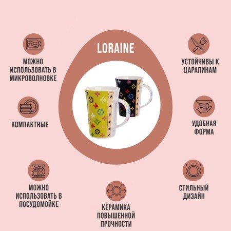 Набор кружкек 4шт/упак 340мл LR (4334-Н1) Набор кружкек 4шт/упак 340мл LR (4334-Н1)