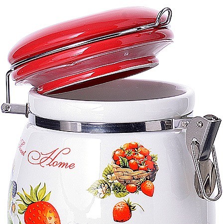 Банка для сыпучих 930 мл Земляника дол/металл LR (30321) Банка для сыпучих 930 мл Земляника дол/металл LR (30321)