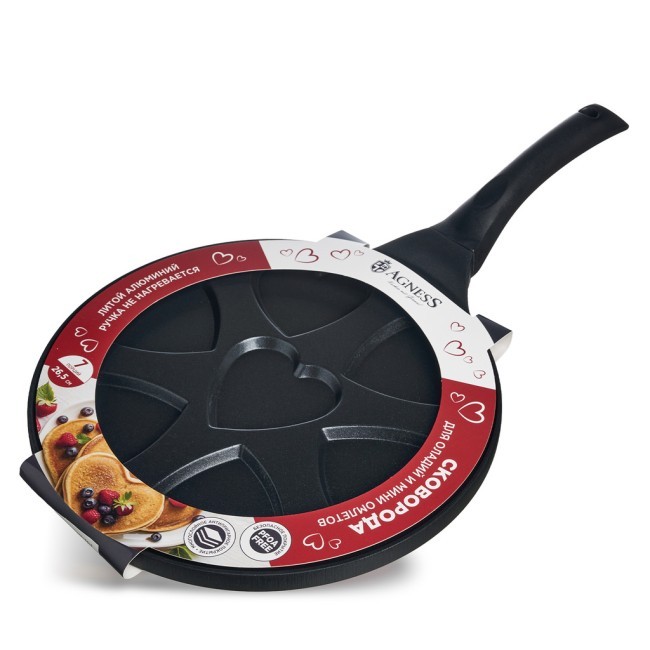 Сковорода agness "сердце" для оладий с антипригар.покрытием диаметр=26.5 см. Agness (932-032) Сковорода agness "сердце" для оладий с антипригар.покрытием диаметр=26.5 см. Agness (932-032)