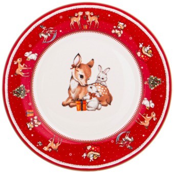 Тарелка закусочная lefard "с новым годом!" 19 см красная Lefard (85-1955)