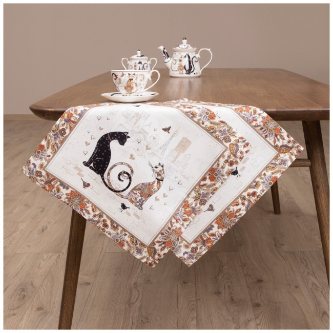 Набор салфетки "парижские коты"  2 шт 40*40 твилл Lefard (850-746-81)