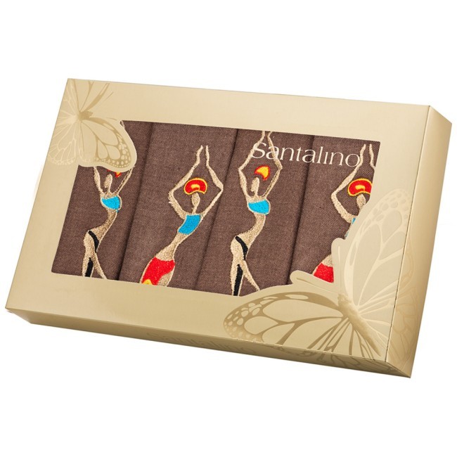 Комплект салфеток из 4-х шт 40х40см "африка",коричневый, 100% хлопок ,. Lefard (850-517-55)