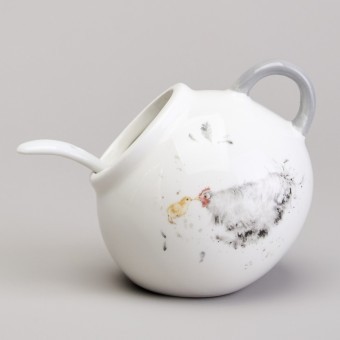 Солонка с ложкой lefard "funny hens" 9*9,5 см 150 мл Lefard (358-2307)