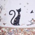 Скатерть круглая "парижские коты" ,150 см, твилл ,белый,пропитка (850-746-23) 