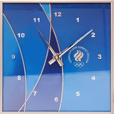 Картина Часы Олимпиада синие с кристаллами Swarovski (2184)