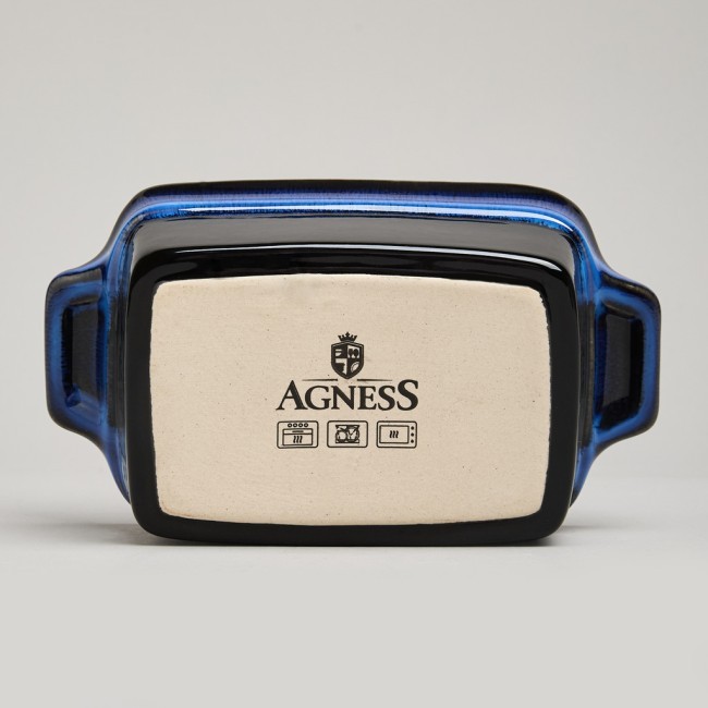 Форма для запекания с крышкой / масленка reactive blue 16,5*10*5/9 см 250 мл Agness (780-133)