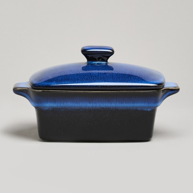 Форма для запекания с крышкой / масленка reactive blue 16,5*10*5/9 см 250 мл Agness (780-133)