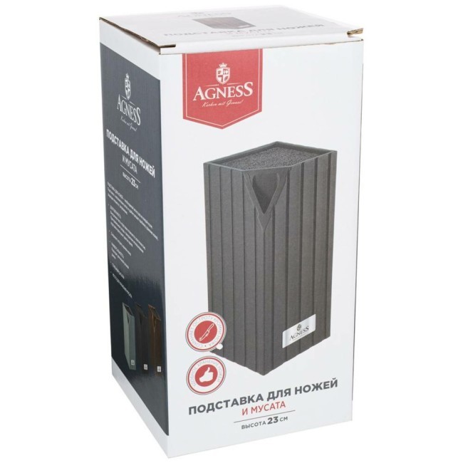 Подставка для ножей agness "best" универсальная, 12x12x23 см Agness (911-690)