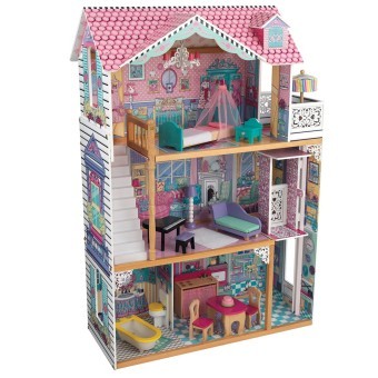 Деревянный кукольный домик "Аннабель", с мебелью 17 предметов в наборе, для кукол 30 см в подарочной упаковке (65934_KE)