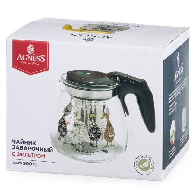 Заварочный чайник agness с фильтром "васильки" 900 мл. Agness (885-111) Заварочный чайник agness с фильтром "васильки" 900 мл. Agness (885-111)