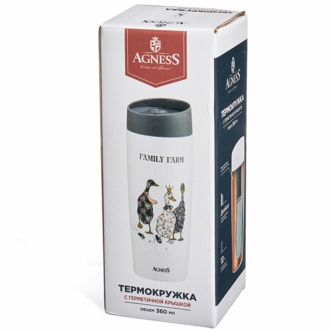Термокружка agness "family farm" 360мл, колба нерж.сталь 18/10 Agness (709-121) Термокружка agness "family farm" 360мл, колба нерж.сталь 18/10 Agness (709-121)