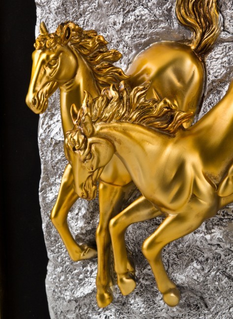 Панно "лошади" золото 85*120 см. Lefard (50-375)