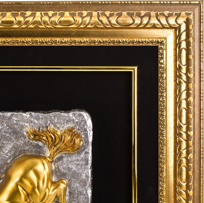 Панно "лошади" золото 85*120 см. Lefard (50-375)