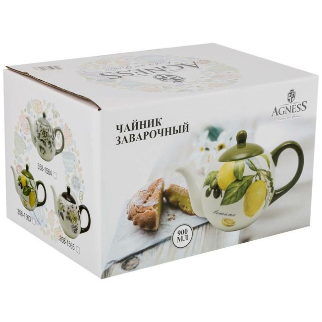 Чайник agness  "лемон три" 22,5*13,5*14,5 см 900 мл Agness (358-1563)