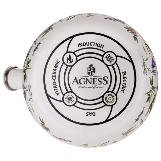 Чайник agness эмалированный со свистком серия "flower story", 2,2 л Agness (943-094)