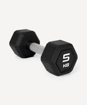 Гантель гексагональная STARFIT DB-301PRO 5 кг, обрезиненная, черный (2115109)