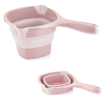 Ковш складной 1л розовый пластик/силикон (L-00857PK) Ковш складной 1л розовый пластик/силикон (L-00857PK)