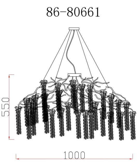 Люстра d.100*45 см, металл цвет золото (TT-00012894)