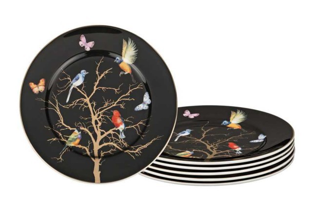 Набор тарелок закусочных lefard "райские птицы" 6 шт. 21 см черный Lefard (264-753)