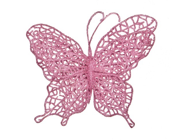 Изделие декоративное "бабочка" на клипсе. длина=14см. розовый Lefard (241-2443)