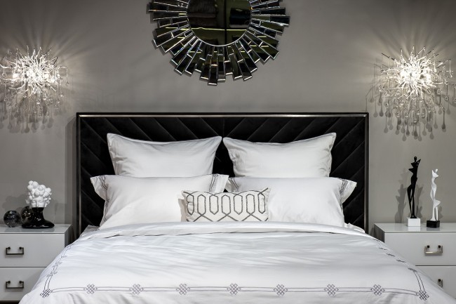 Комплект постельного белья с вышивкой Арктик, серый, Двуспальный кинг сайз (220*240) (TT-00013755)