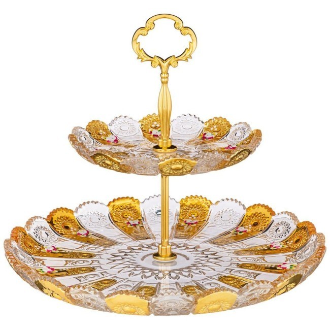 Фруктовница 2-х ярусная "lefard gold glass" диаметр=17/30 см. высота=28,5 см. Lefard (195-161) Фруктовница 2-х ярусная "lefard gold glass" диаметр=17/30 см. высота=28,5 см. Lefard (195-161)