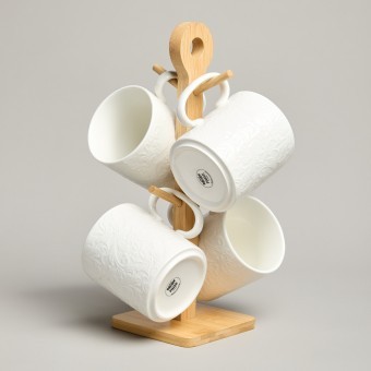 Набор кружек lefard "muse" 4 шт. 380 мл на дер. подставке Lefard (587-205) Набор кружек lefard "muse" 4 шт. 380 мл на дер. подставке Lefard (587-205)