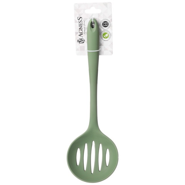 Шумовка силиконовая  цвет : зеленый мал.уп.=12шт Agness (671-517)