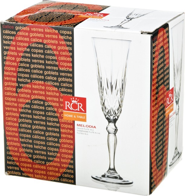 Набор бокалов для шампанского из 6 шт."мелодия" 150 мл.высота=22 см. RCR (305-522) Набор бокалов для шампанского из 6 шт."мелодия" 150 мл.высота=22 см. RCR (305-522)