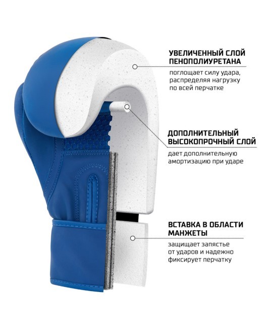 Перчатки боксерские INSANE ORO, ПУ, синий, 14 oz (2108358) Перчатки боксерские INSANE ORO, ПУ, синий, 14 oz (2108358)