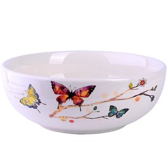Супница керамическая 750мл Бабочки в саду доломит LR (60120)