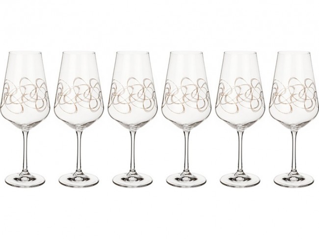 Набор бокалов для вина из 6 шт. "sandra" 550 мл. высота=26 см. Bohemia Crystal (674-599)