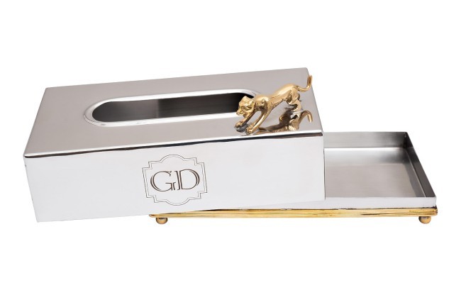 Салфетница "Леопард" цвет хром 24*13*11см (TT-00011198)